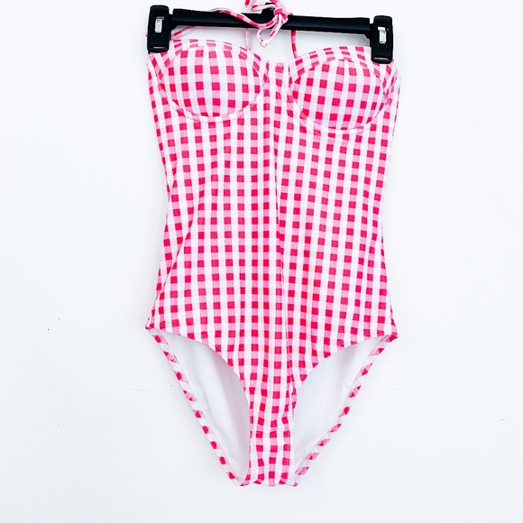 pink plaid bathing suit